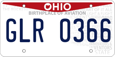 OH license plate GLR0366