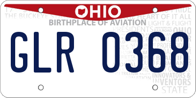 OH license plate GLR0368