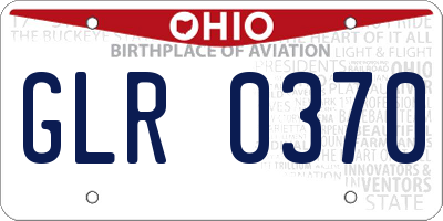 OH license plate GLR0370