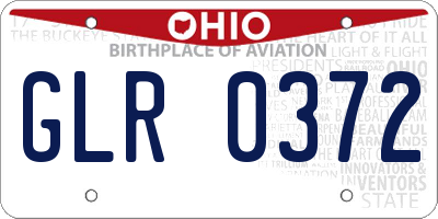 OH license plate GLR0372