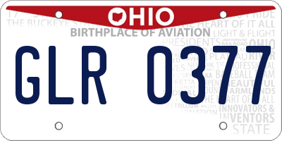 OH license plate GLR0377