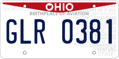 OH license plate GLR0381