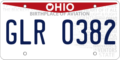 OH license plate GLR0382