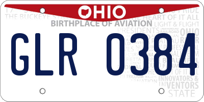 OH license plate GLR0384