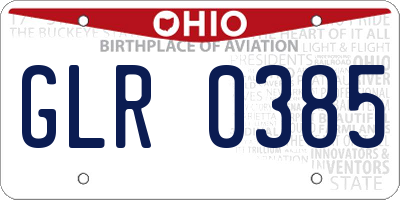 OH license plate GLR0385