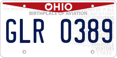 OH license plate GLR0389