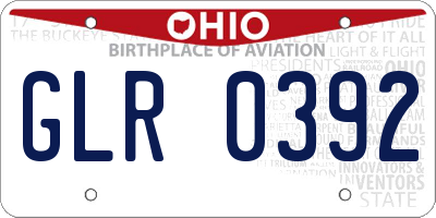 OH license plate GLR0392
