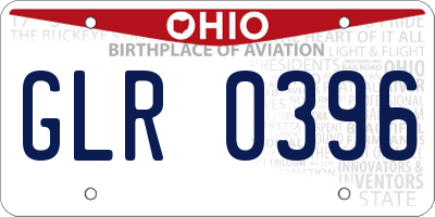 OH license plate GLR0396