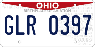 OH license plate GLR0397
