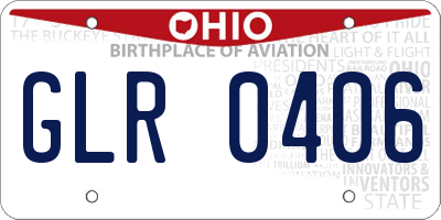 OH license plate GLR0406