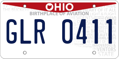 OH license plate GLR0411