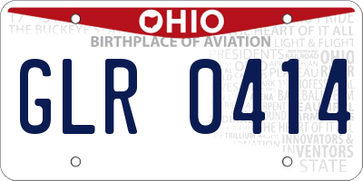 OH license plate GLR0414