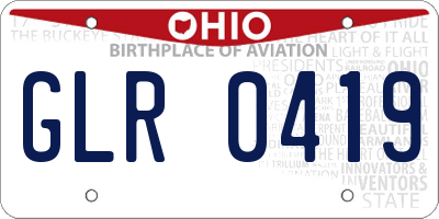 OH license plate GLR0419