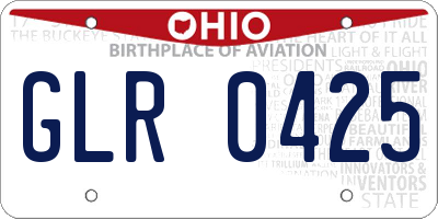 OH license plate GLR0425