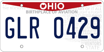 OH license plate GLR0429