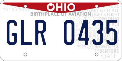 OH license plate GLR0435