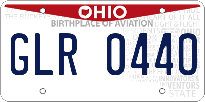 OH license plate GLR0440