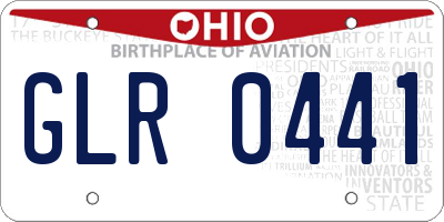 OH license plate GLR0441