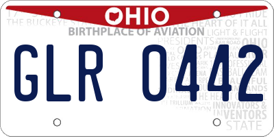 OH license plate GLR0442