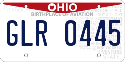 OH license plate GLR0445
