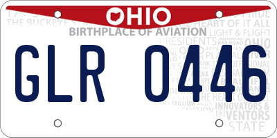 OH license plate GLR0446