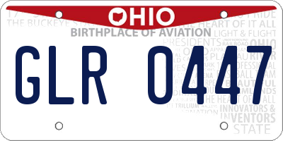 OH license plate GLR0447