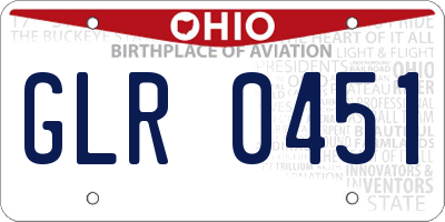 OH license plate GLR0451