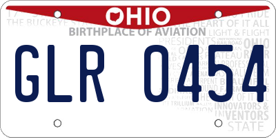 OH license plate GLR0454