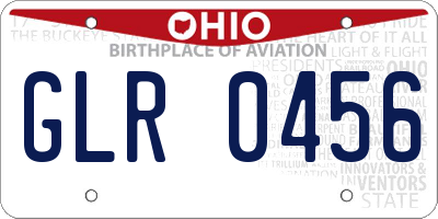 OH license plate GLR0456