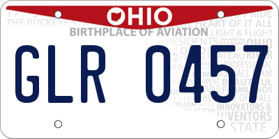 OH license plate GLR0457