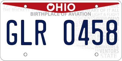 OH license plate GLR0458
