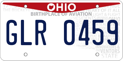 OH license plate GLR0459