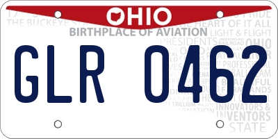 OH license plate GLR0462