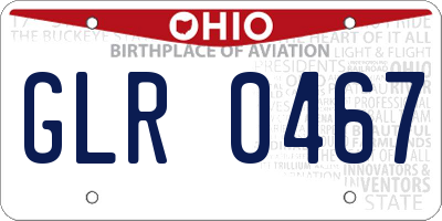 OH license plate GLR0467