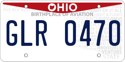 OH license plate GLR0470