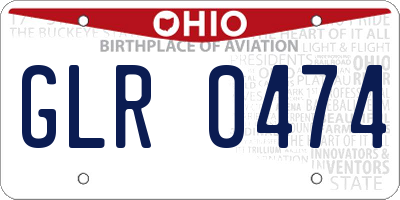 OH license plate GLR0474