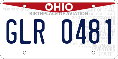 OH license plate GLR0481