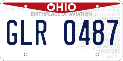 OH license plate GLR0487