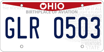OH license plate GLR0503