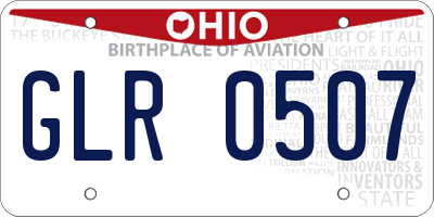 OH license plate GLR0507