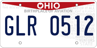 OH license plate GLR0512