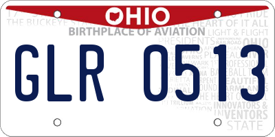 OH license plate GLR0513