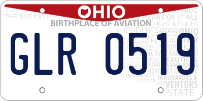 OH license plate GLR0519