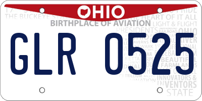 OH license plate GLR0525