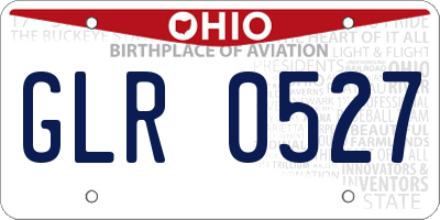 OH license plate GLR0527
