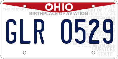 OH license plate GLR0529