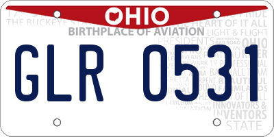 OH license plate GLR0531