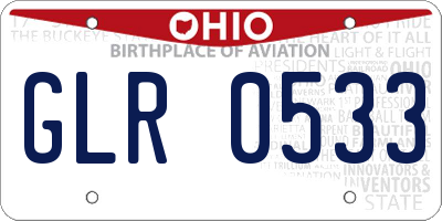 OH license plate GLR0533