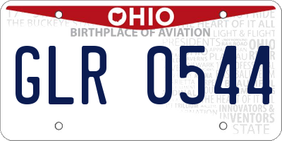 OH license plate GLR0544