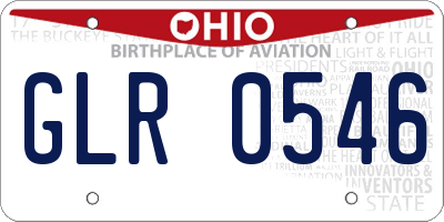 OH license plate GLR0546